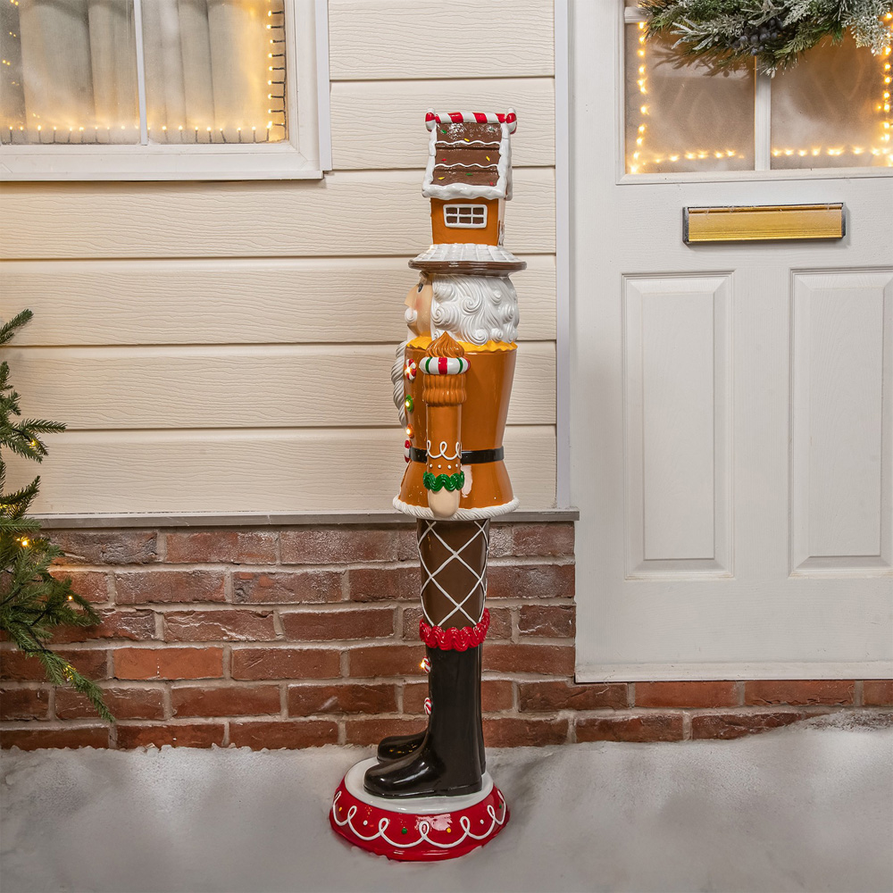 The Christmas Centre Brown Gingerbread LED Lights Nutcracker 4ft Image 8