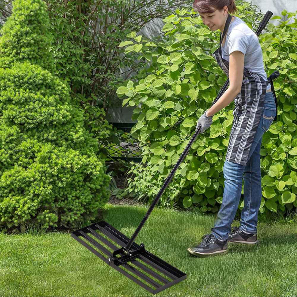 Living and Home Garden Lawn Levelling Rake with Detachable Long Handle 76 x 25 x 213cm Image 7
