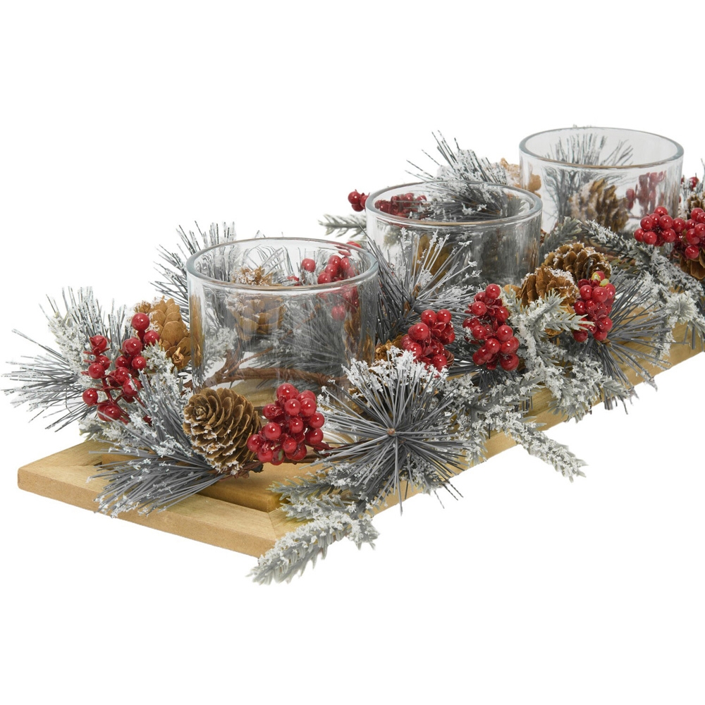 Berry and Fir Triple Candleholder Image 5
