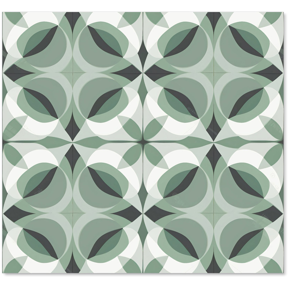 Warren Reed Designer Green and Grey Geometric Glass Kitchen Splashback 65 x 70cm Image 2