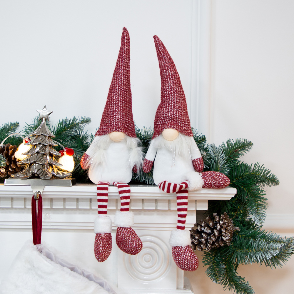 The Christmas Workshop Red Hanging Legs Gonk Decoration 45cm 2 Pack Image 2