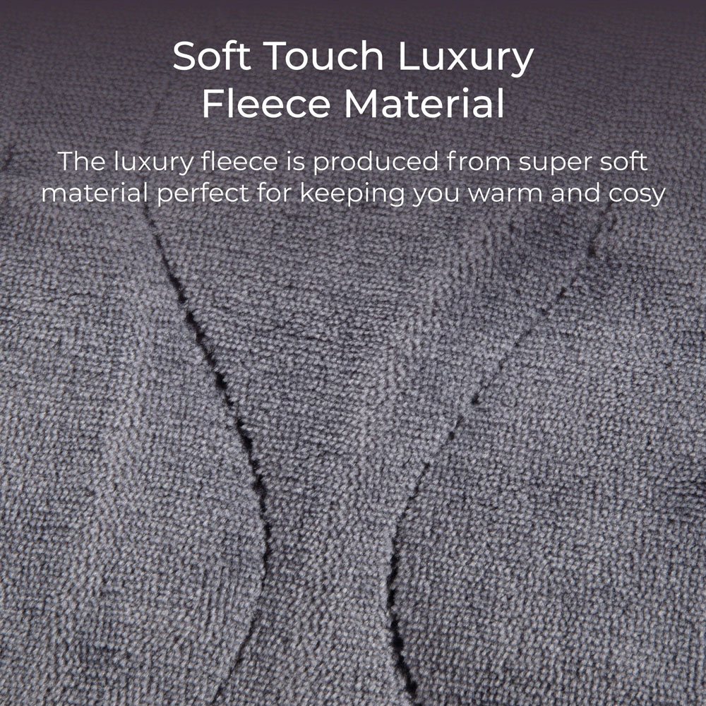 Carmen Grey Fleece Electric Heated Throw Over Blanket 160 x 130cm Image 4