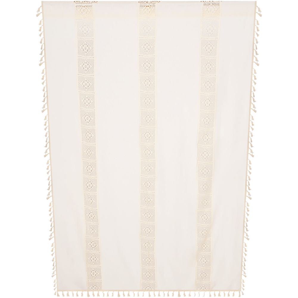 Living and Home Beige Bohemian Semi Sheer Diamond Pattern Curtain 240 x 150cm Image 6
