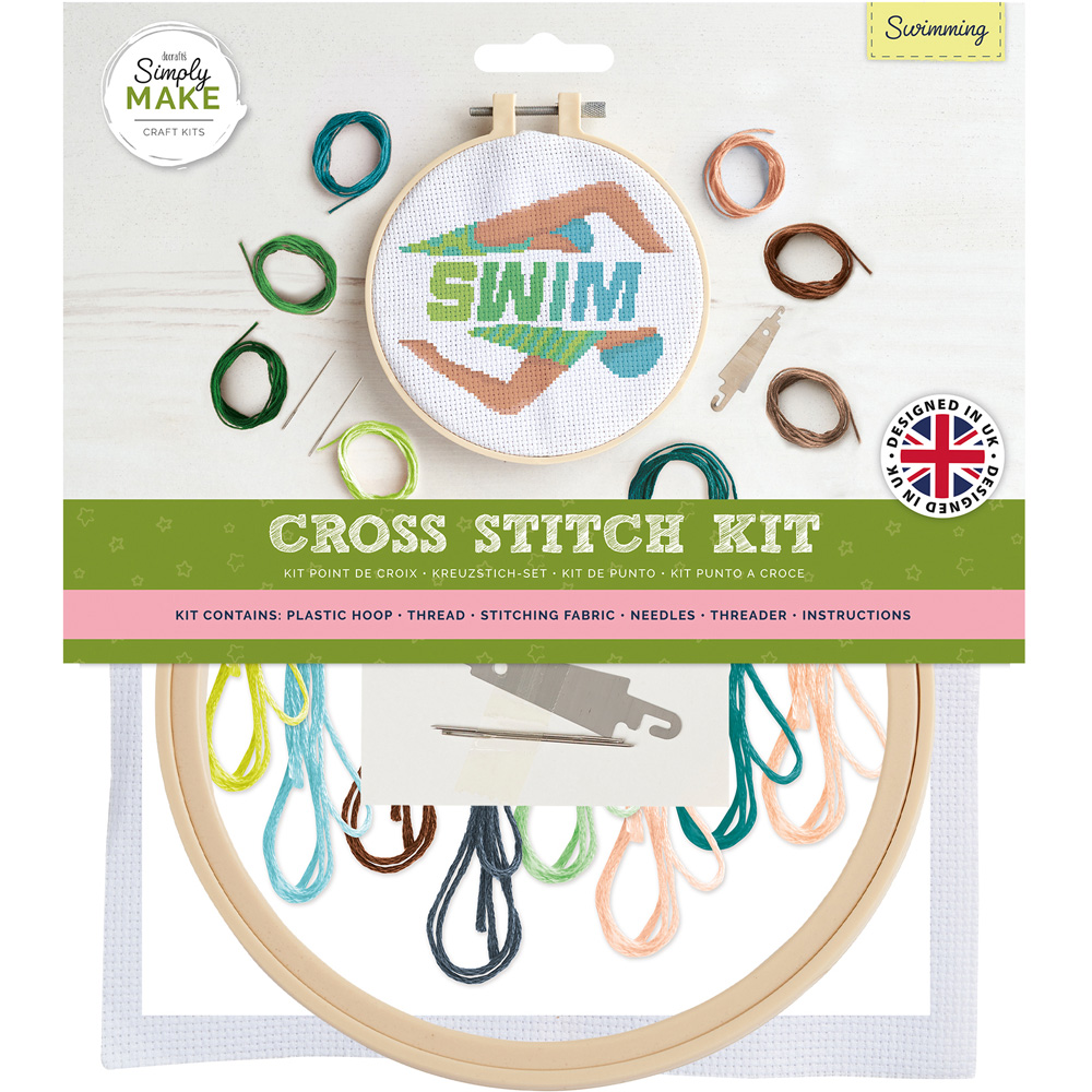 Simply Make Swimming Cross Stitch Kit Image 1
