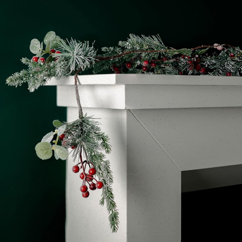 Marco Paul Christmas Red Berry Pinecone Garland 150cm Image 2