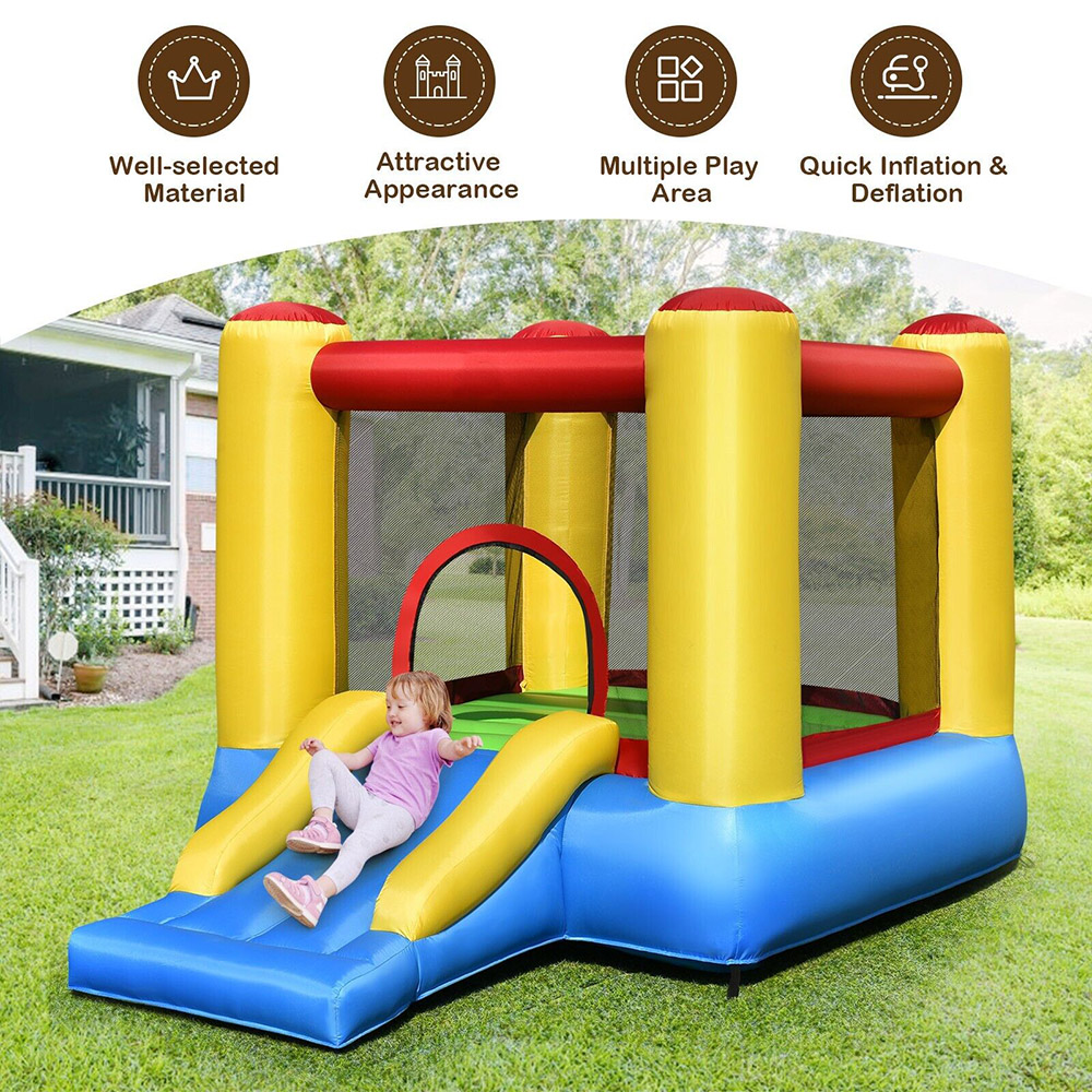 Costway Kids Inflatable Bounce House with Slide and Basketball Hoop Image 5