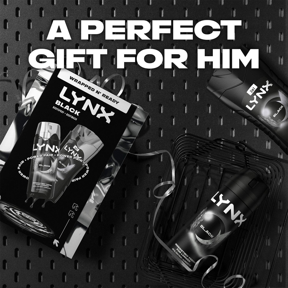 Lynx Black Fresh Scent and Skin Care Men Daily Grooming Duo Gift Set 3 Pack Image 5