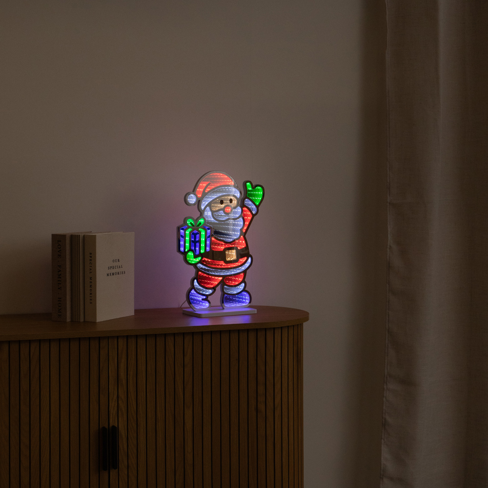 Samuel Alexander LED Santa Infinity Mirror Christmas Decoration 40cm Image 9