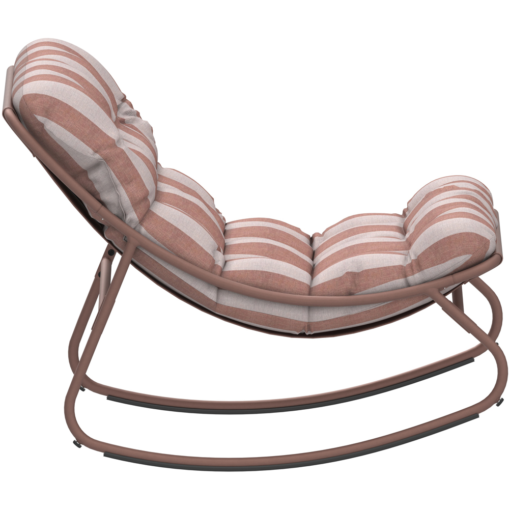 Charles Bentley Porto Terracotta Stripe Olefin Fabric Garden Rocking Chair Image 3
