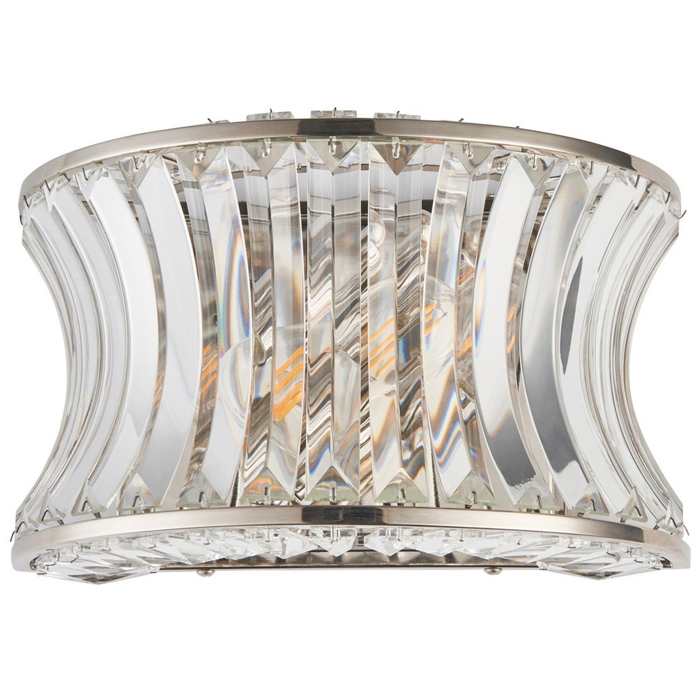 Merano Vittoria Crystal and Clear Glass Bright Nickel Plate Wall Lamp Image 1