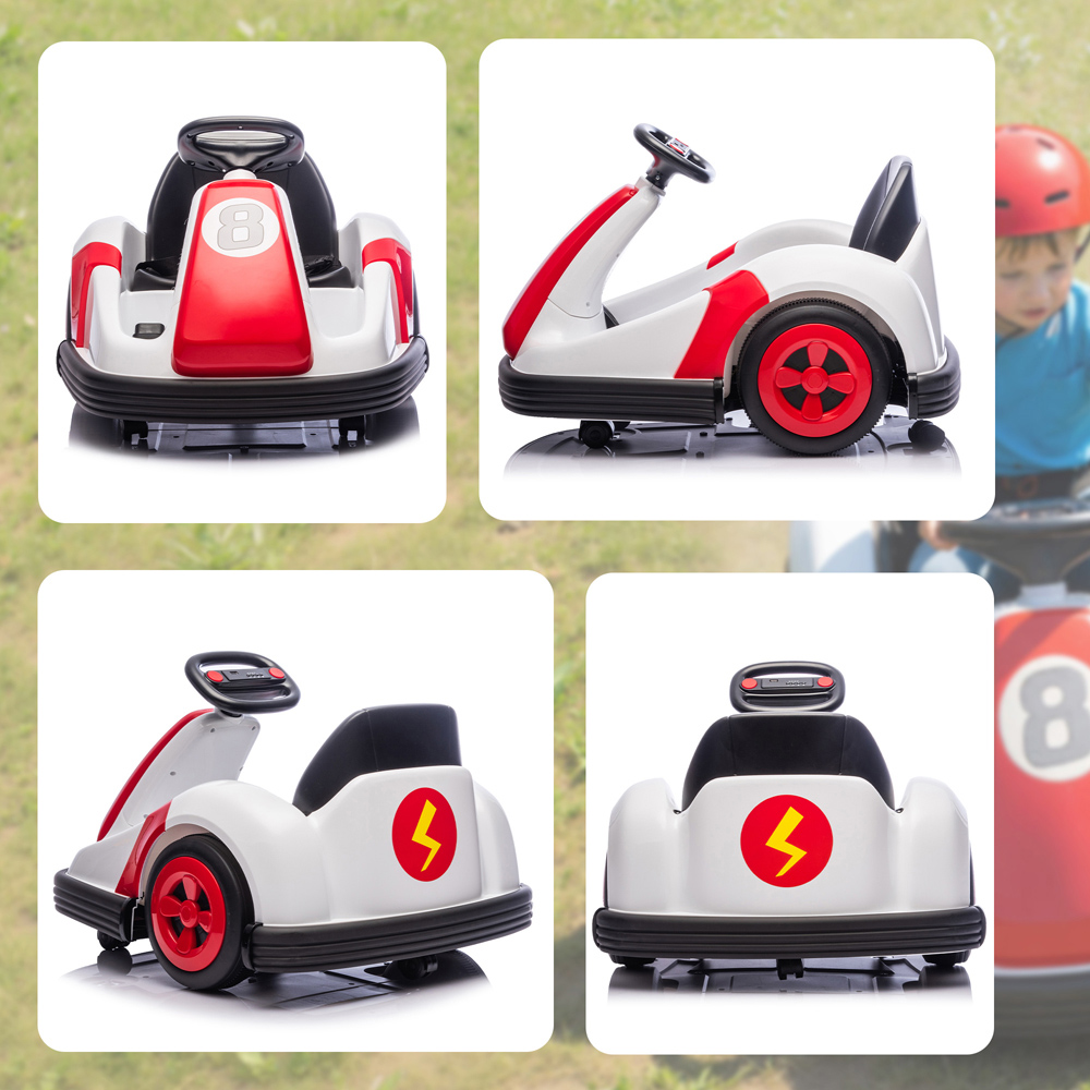 Tommy Toys Kids Red 360 Degree Rotating Ride On Bumper Car with Safety Belt Image 3