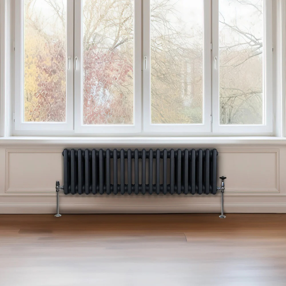 Monster Shop 3057 BTU Anthracite Grey Traditional 3 Column Radiator 300 x 1012mm Image 2