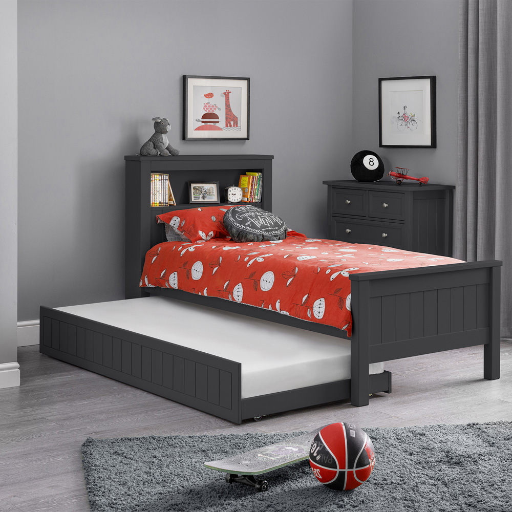 Julian Bowen Maine Single Anthracite Bookcase Bed Image 6