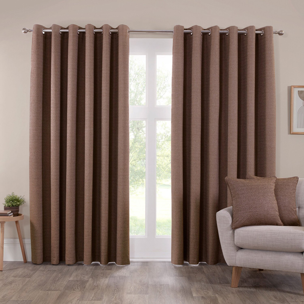 Crofton Eyelet Curtain - Chocolate / 229cm Image 6