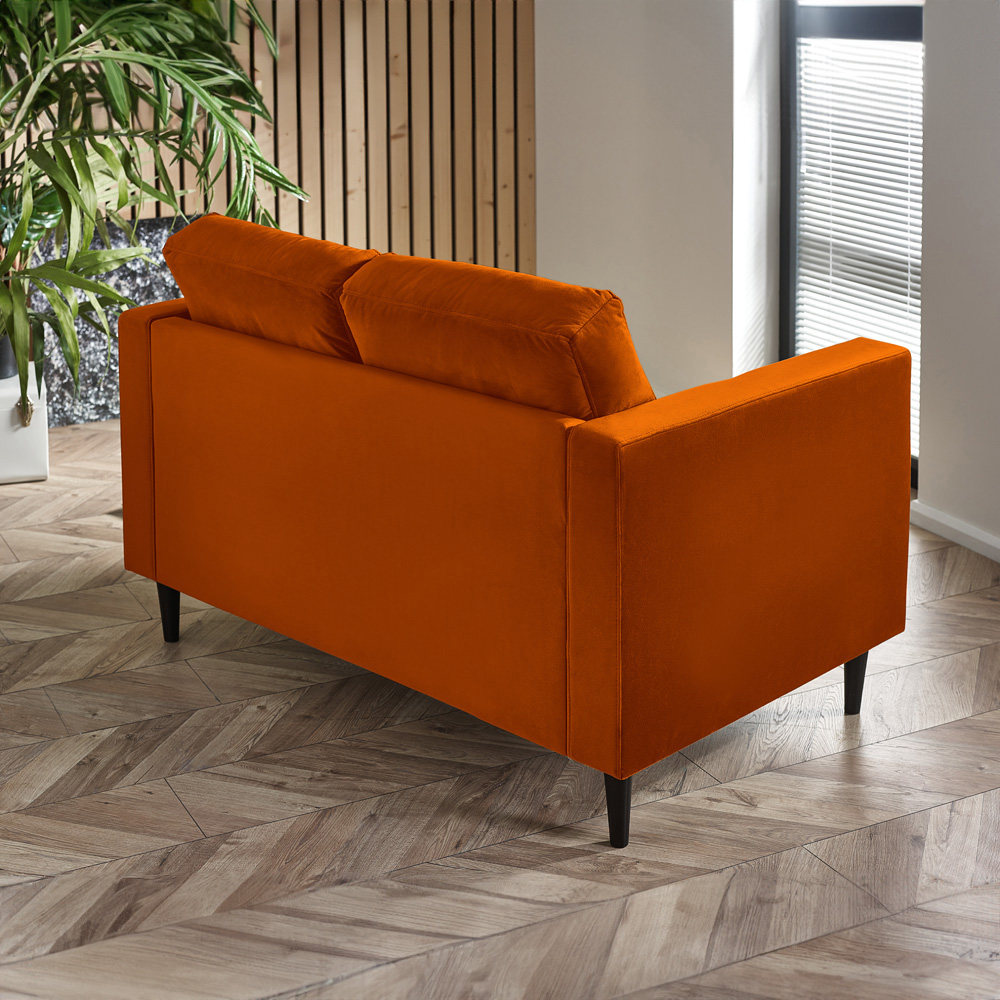 Furniturebox Josie 2 Seater Burnt Orange Velvet Sofa Image 4