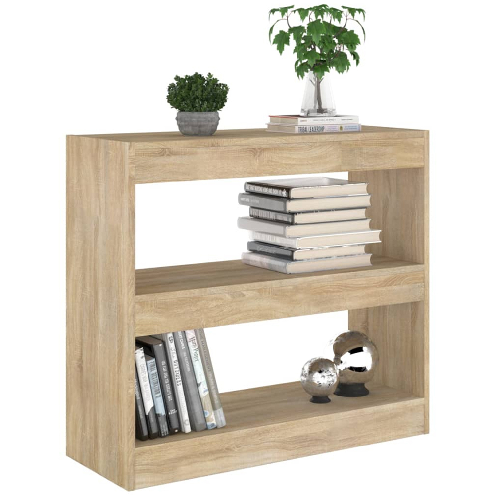 vidaXL 2 Shelf Sonoma Oak Bookcase Image 4