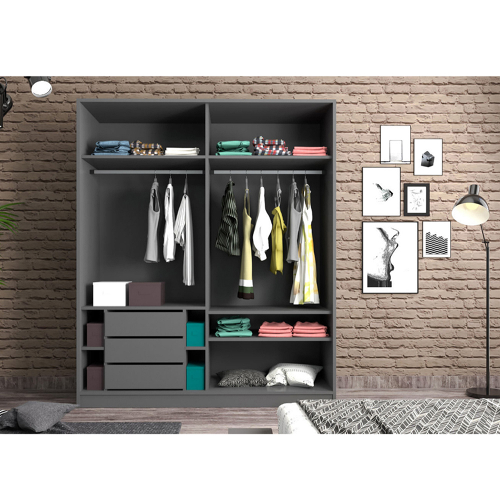 Evu MILANO 2 Door Anthracite Sliding Wardrobe Image 4