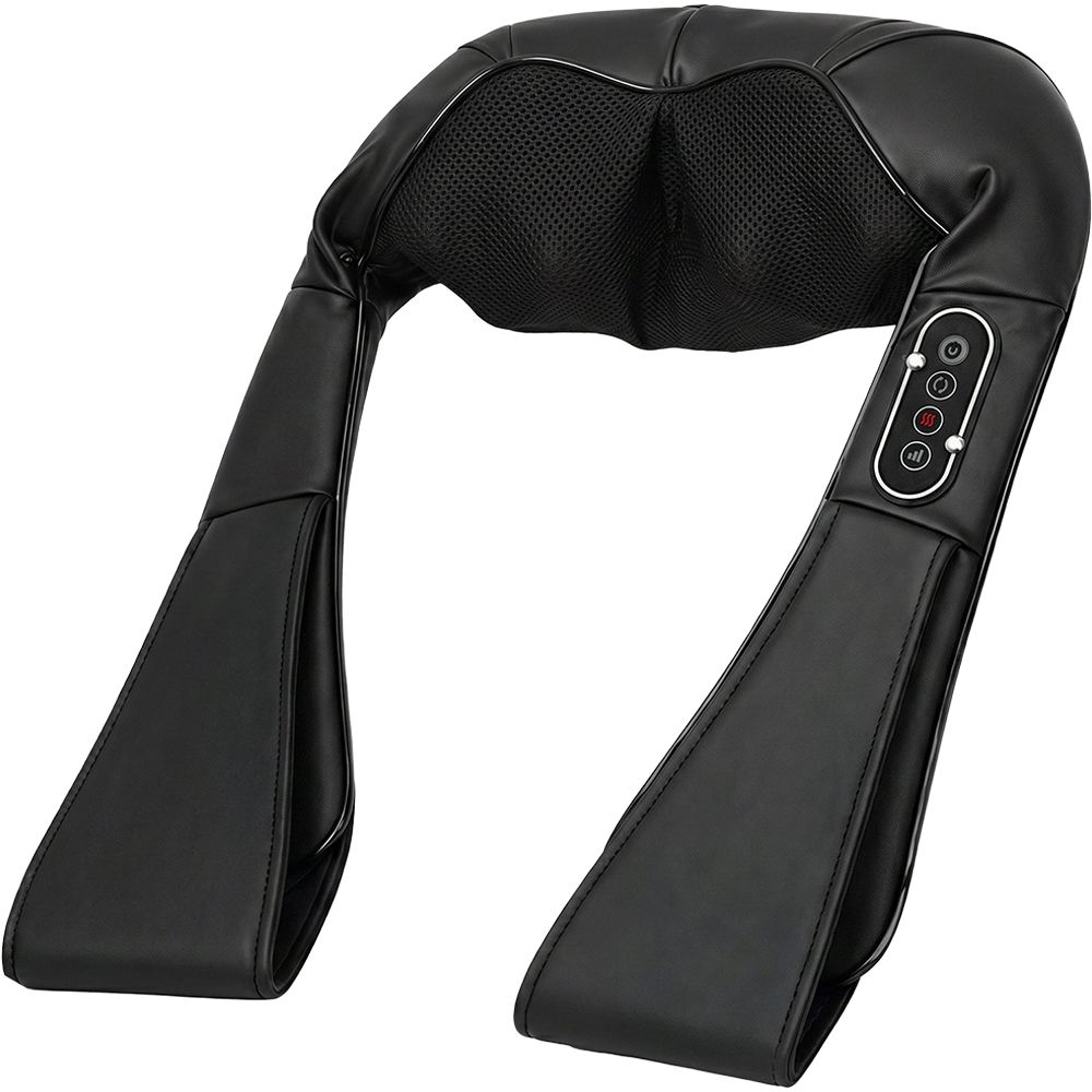 HOMCOM Black Shiatsu Neck Massager with Heat and 3D Deep Tissue Kneading Image 1