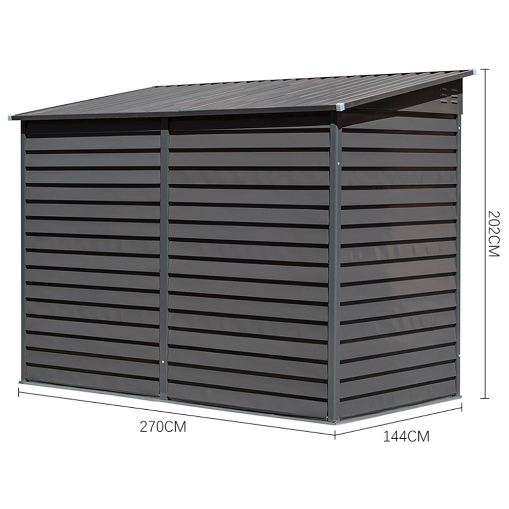 Living and Home 4.6 x 9ft Grey Steel Garden Storage Shed Image 8