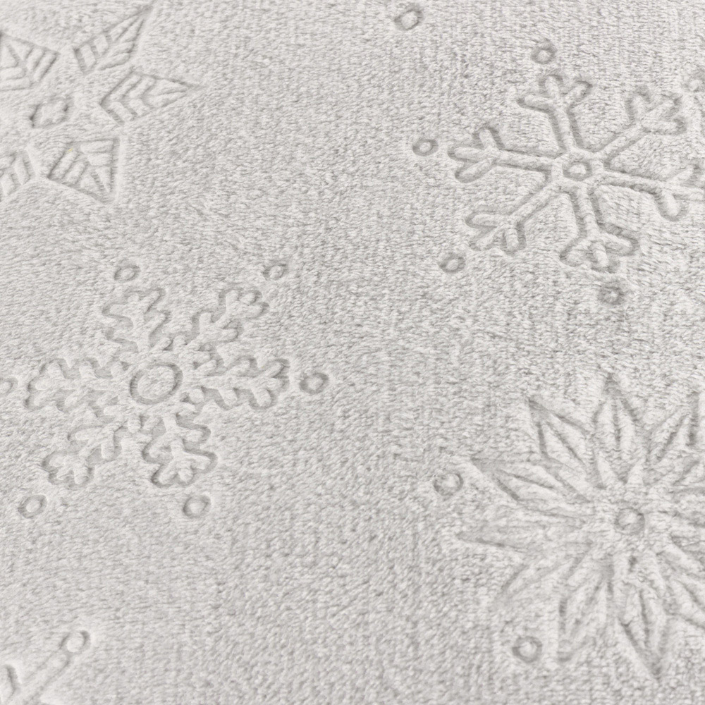 Furn Snowflakes Grey Faux Fur Cushion 50 x 50cm Image 4
