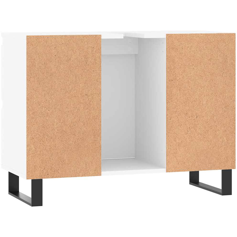 vidaXL Single Door 4 Drawer White Bathroom Cabinet Image 4