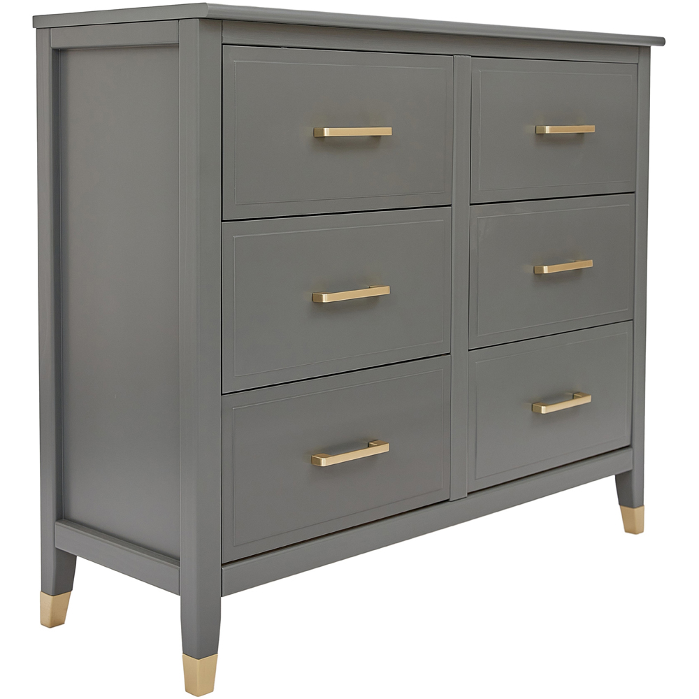 Palazzi 6 Drawer Grey Chest of Drawers Image 2