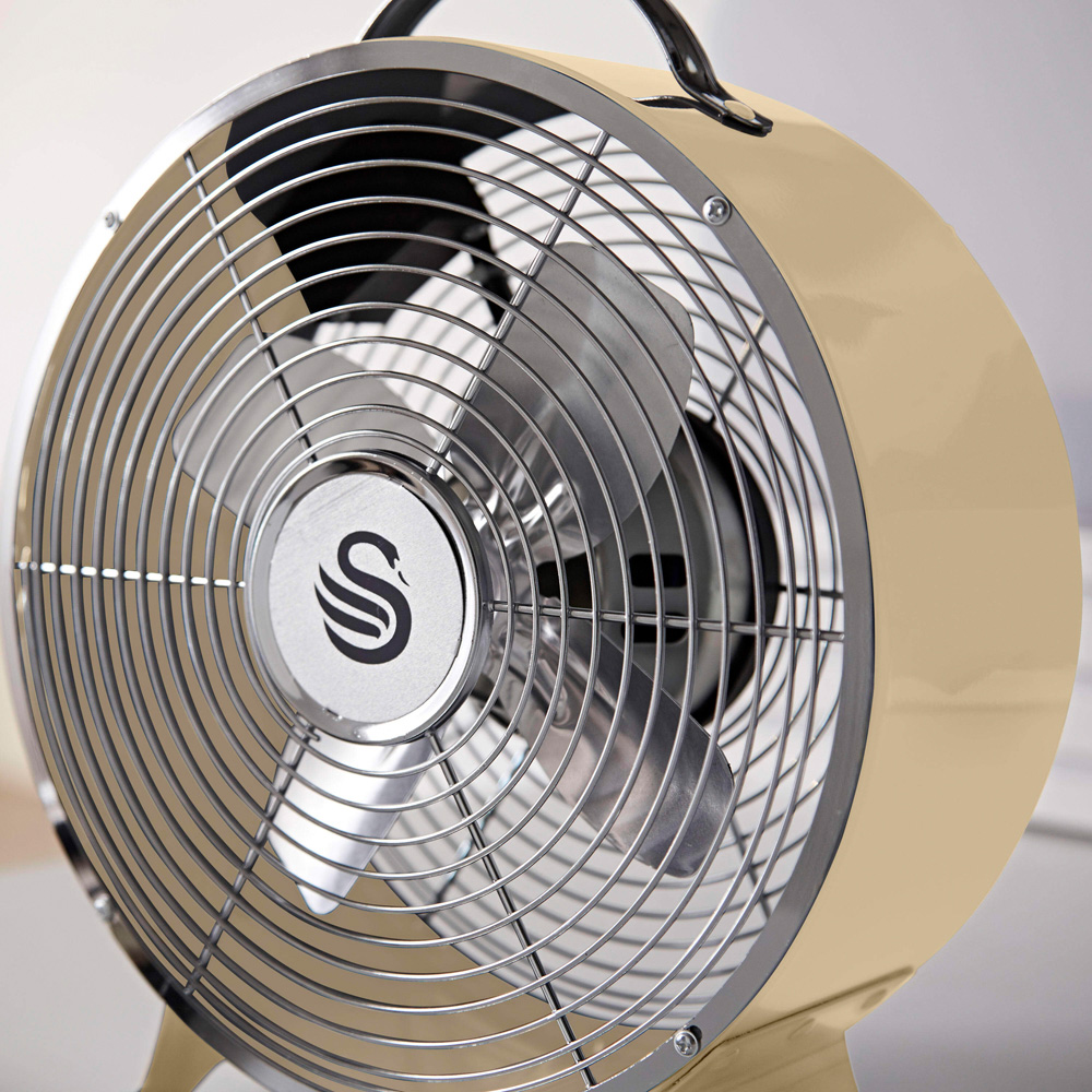Swan Retro Cream Clock Fan 8 inch Image 9