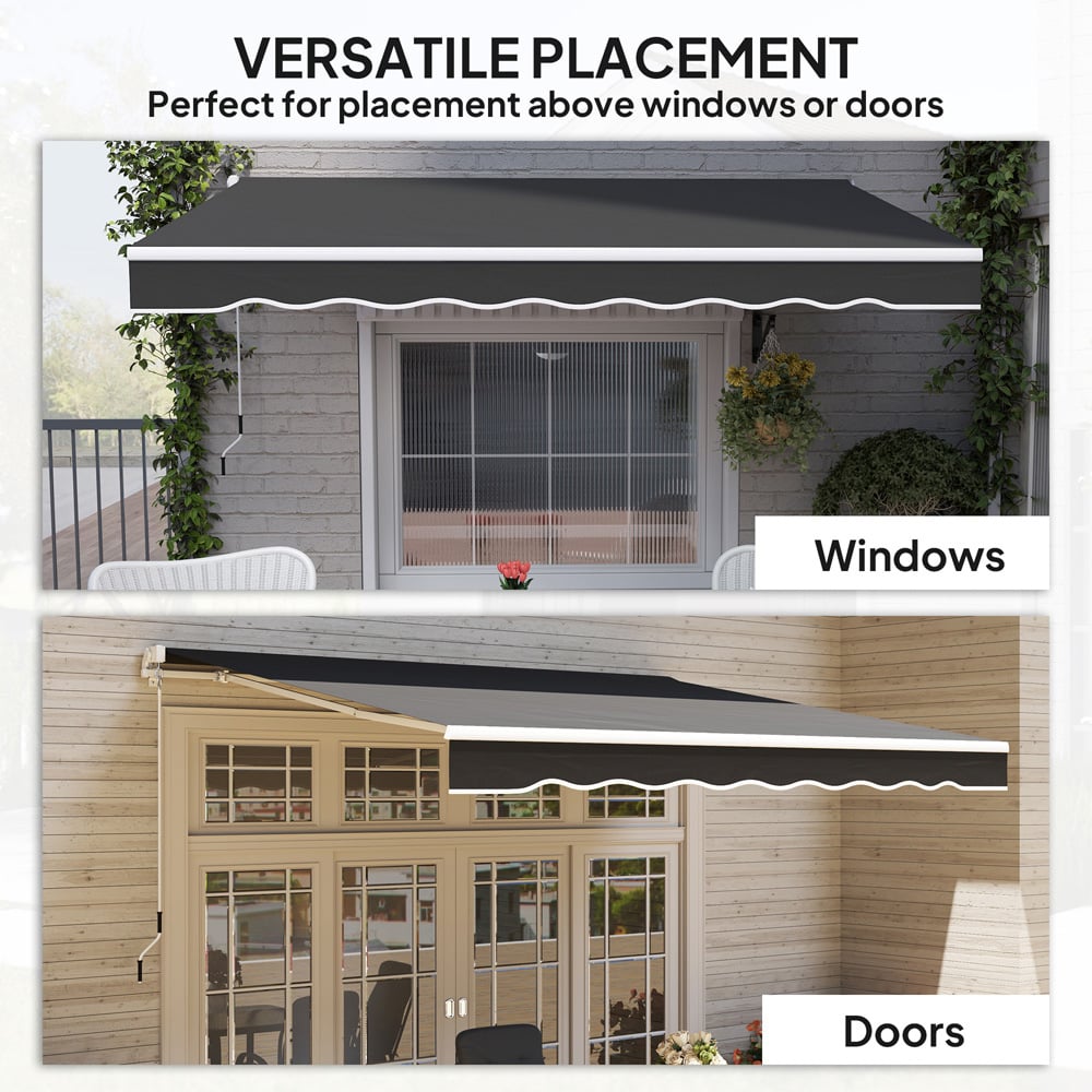 Outsunny 2.5 x 2m Black Retractable Canopy Image 6
