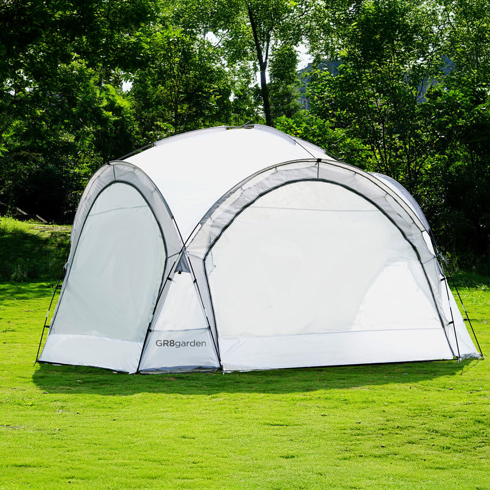 Gr8 Garden 3.5 x 3.5m Grey Dome Gazebo Tent with Side Walls Image 3