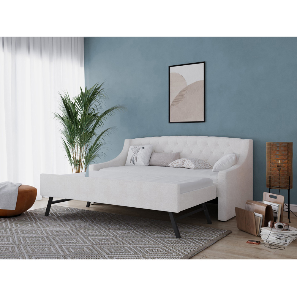 Flair Aurora Cream Boucle Daybed with Trundle Image 3
