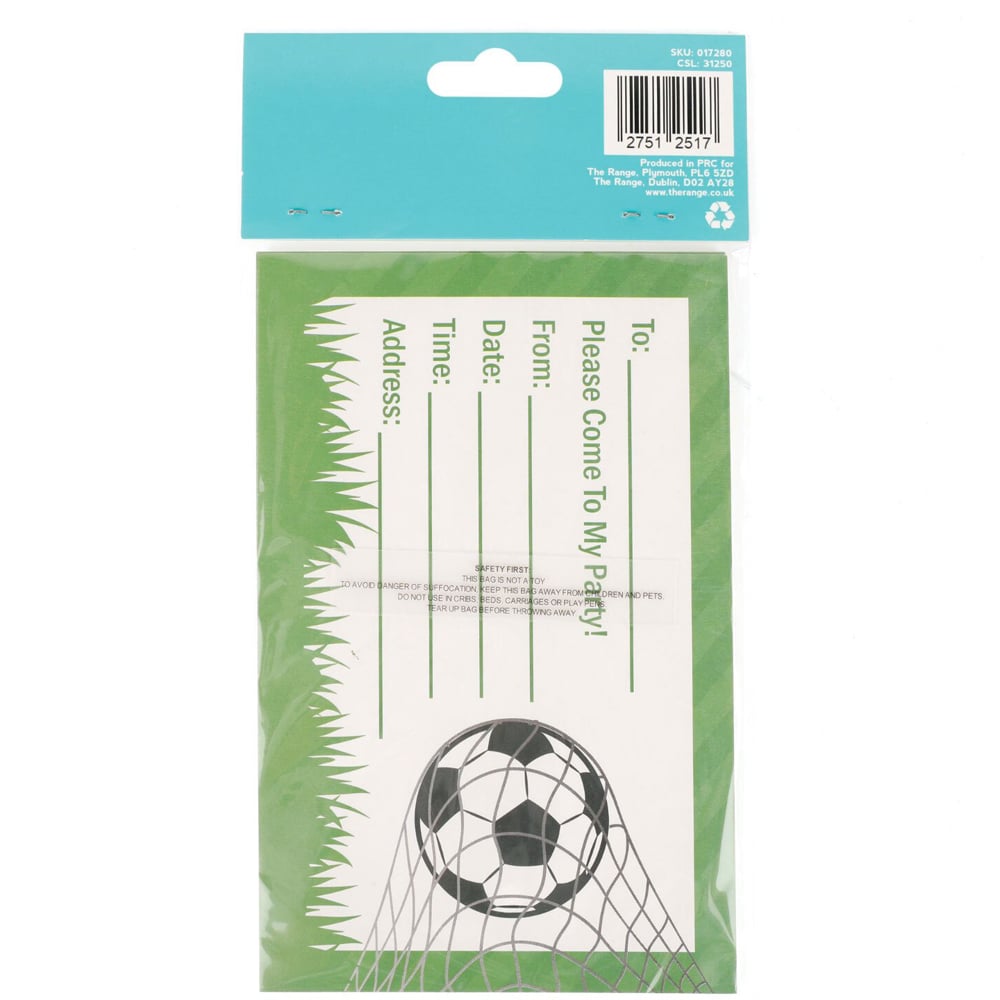 Pack of 8 Football Party Invitations Image 2