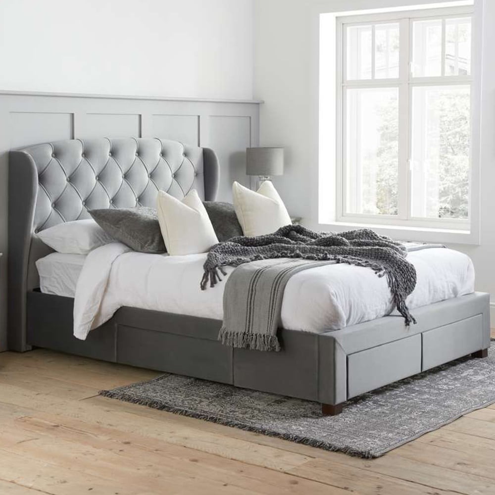 Hope King Size Grey Bed Frame Image 1