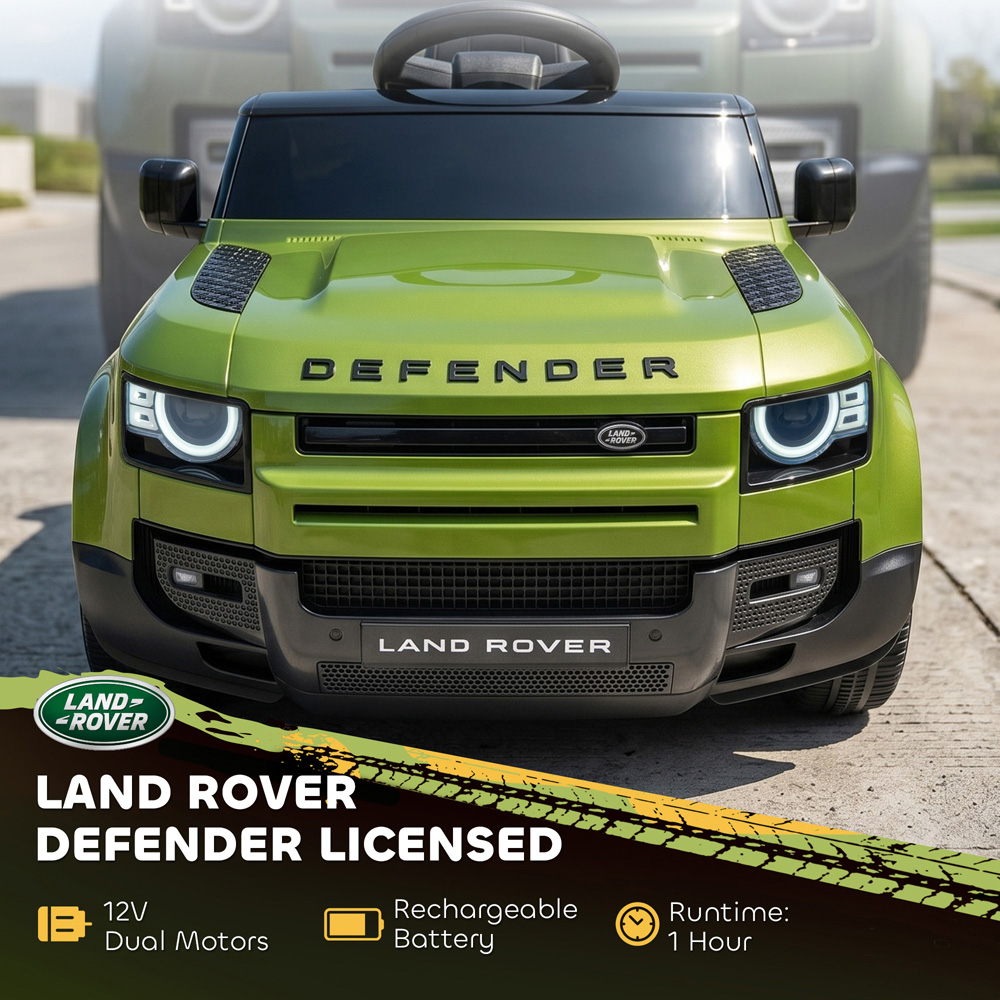 AIYAPLAY Kids Green Licensed Land Rover Defender Ride-On Electric Car with Remote Control 12V Image 5