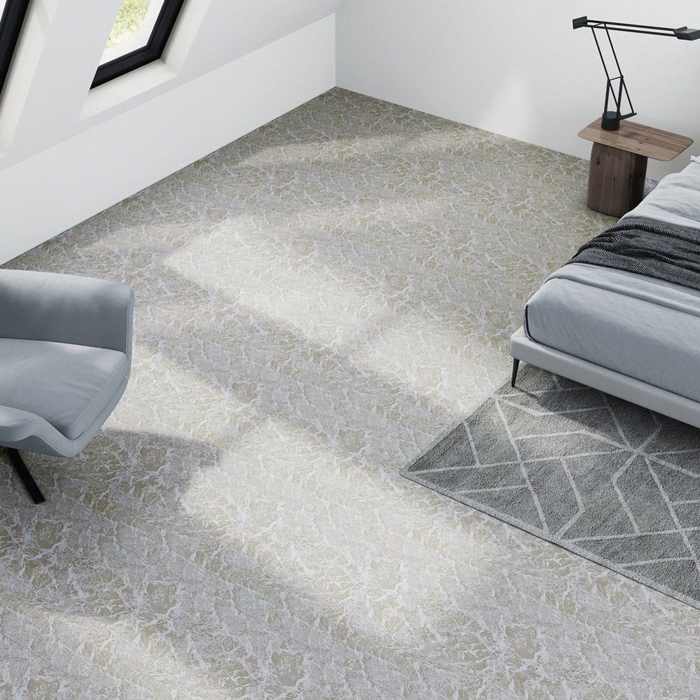 Living and Home Wave Pattern White Self-Adhesive PVC Flooring Tile 10 Pack Image 7