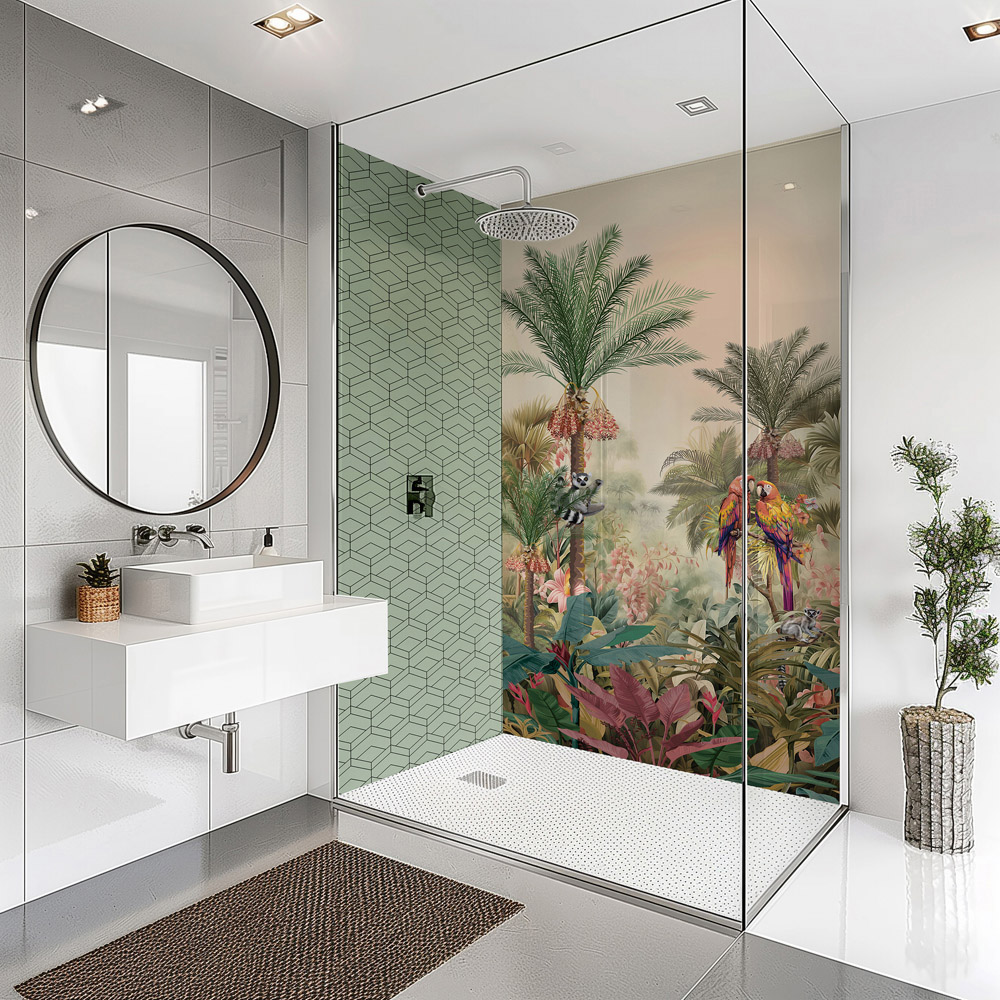 Splashbax Premium Artisan Tropical Oasis Di Bond Shower Panel 2400 x 1220mm Image 3