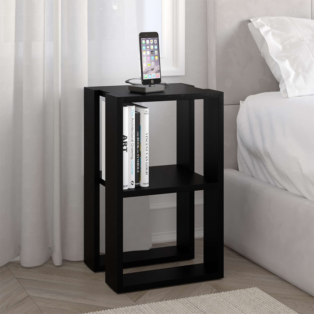 Decortie Lonie Black Bute Bedside Table Image 5