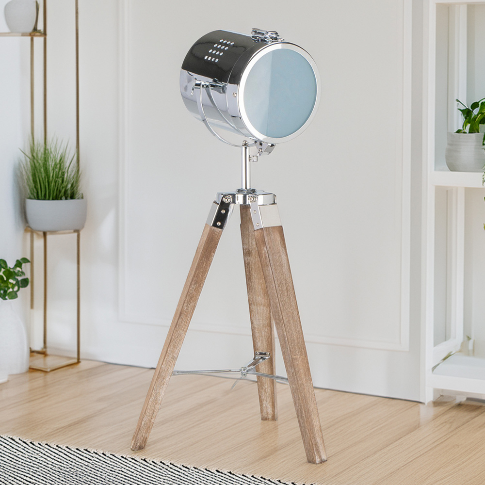 Wooden Spotlight Tripod Table Lamp Image 2