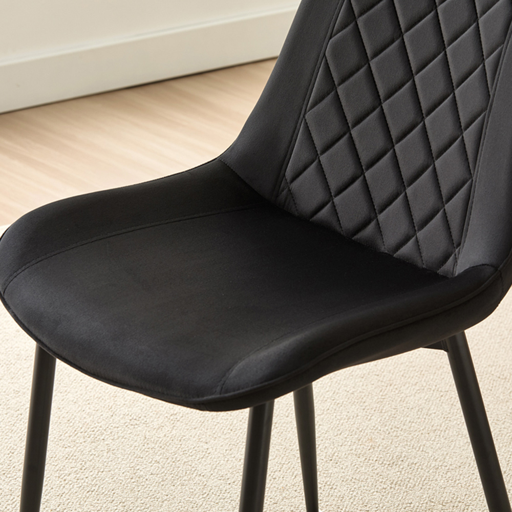 Indoor Living Amelia Set of 2 Black Velvet Dining Chair Image 2