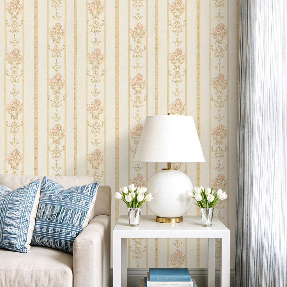 Living and Home Floral Pattern Rectangle 3D Embossed Yellow Non-Pasted Wallpaper Image 7