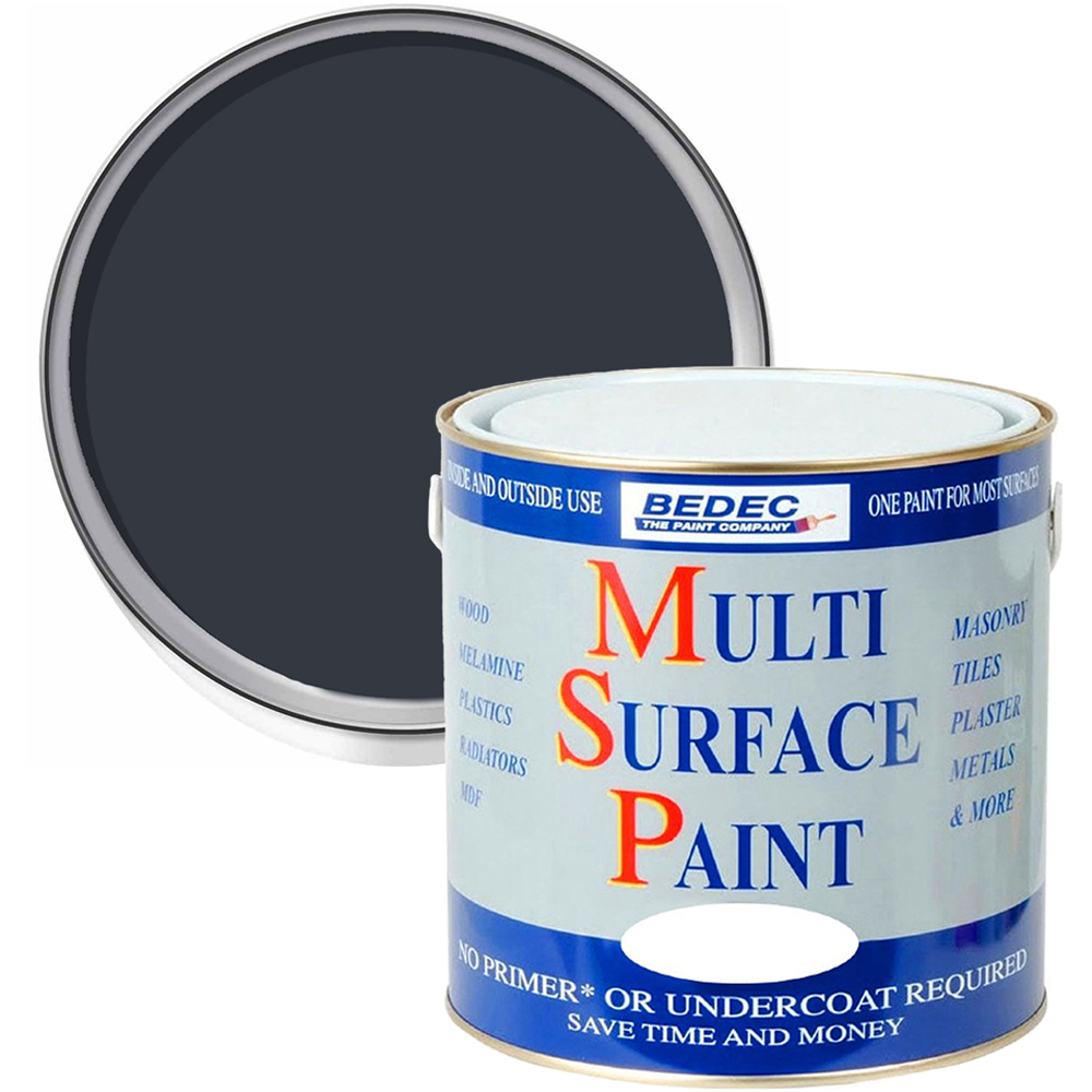 Bedec Anthracite Gloss Multi Surface Paint 2.5L Image 1
