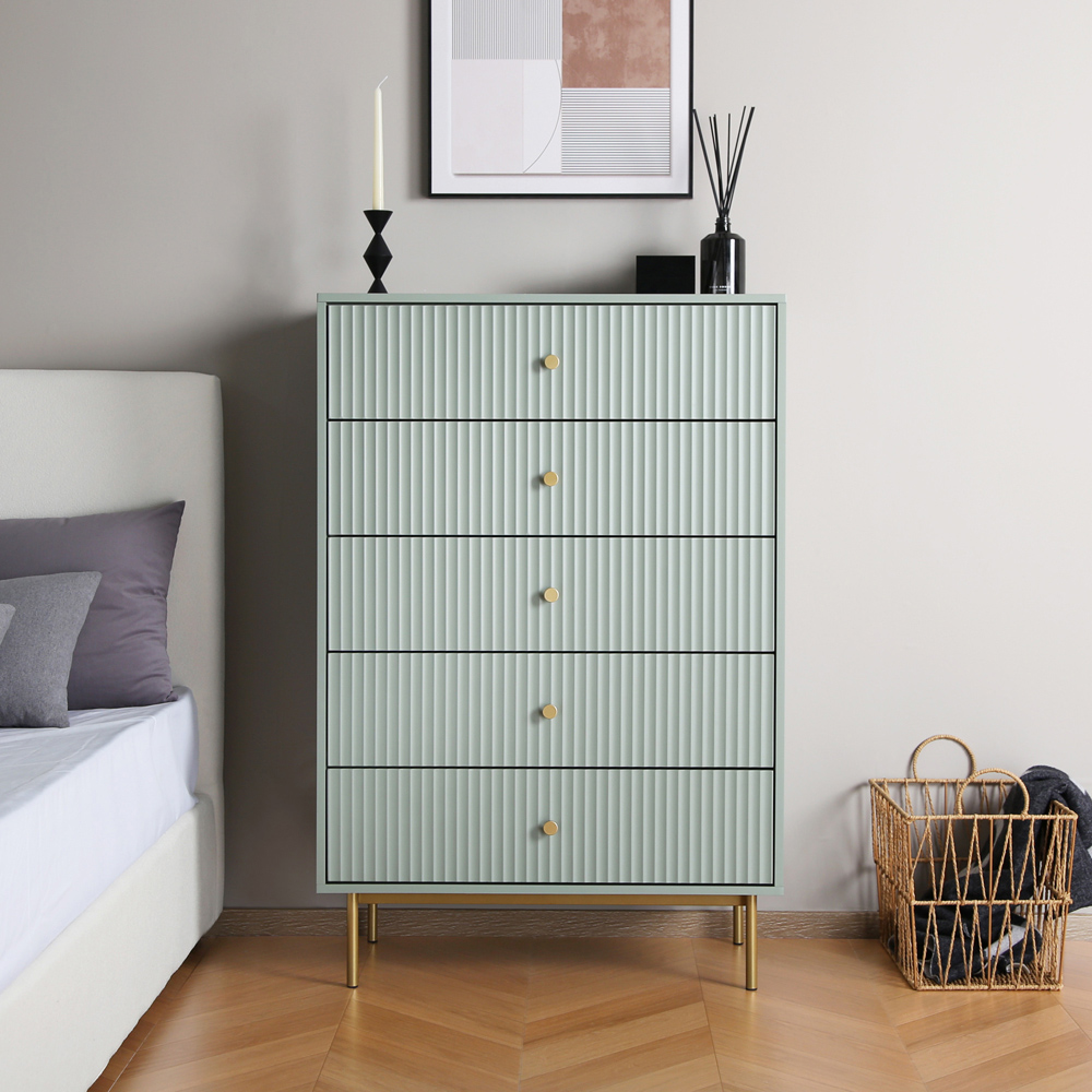 Devon 5 Drawer Sage Chest of Drawers Image 3