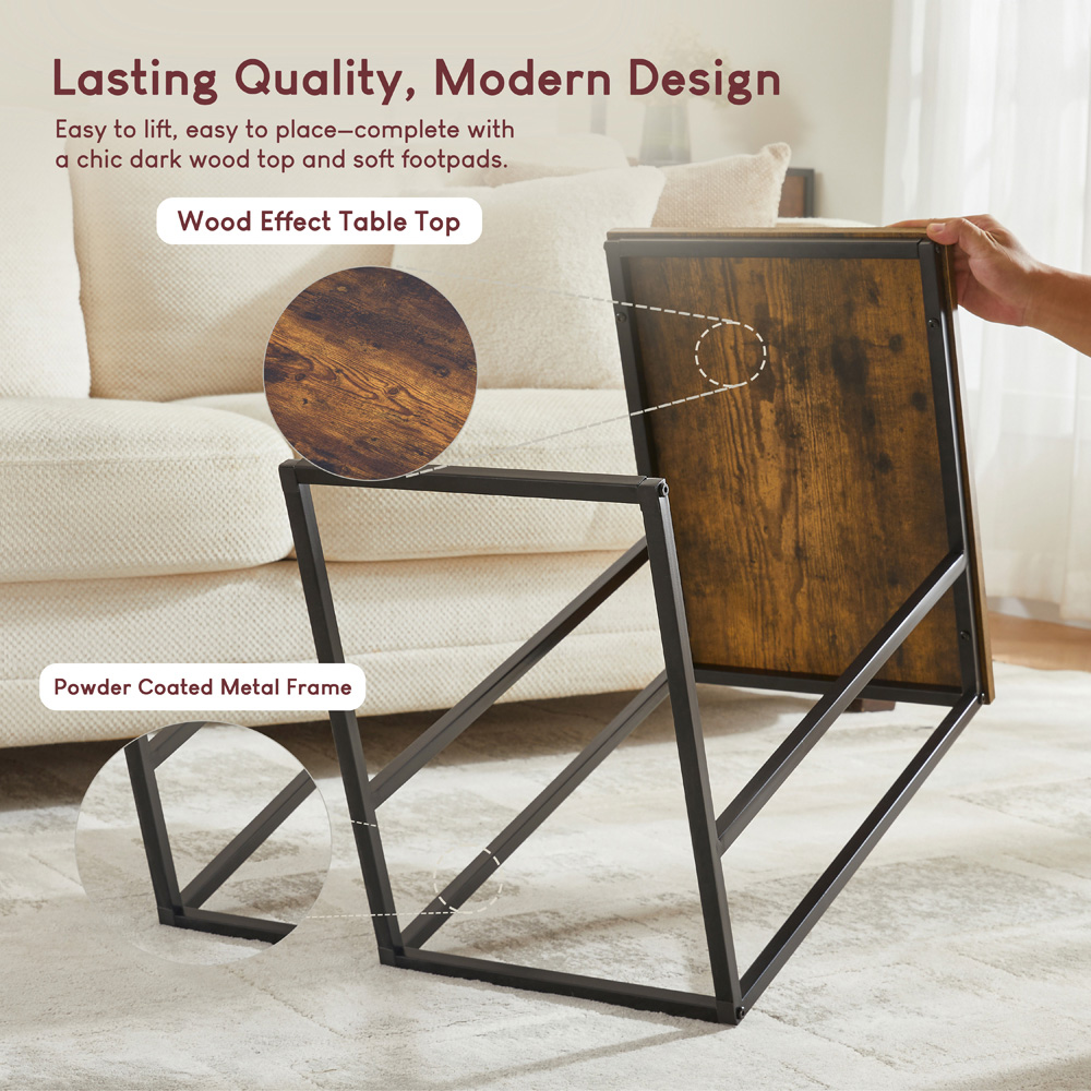 VIDA DESIGNS Brooklyn Dark Wood Side Table Image 7