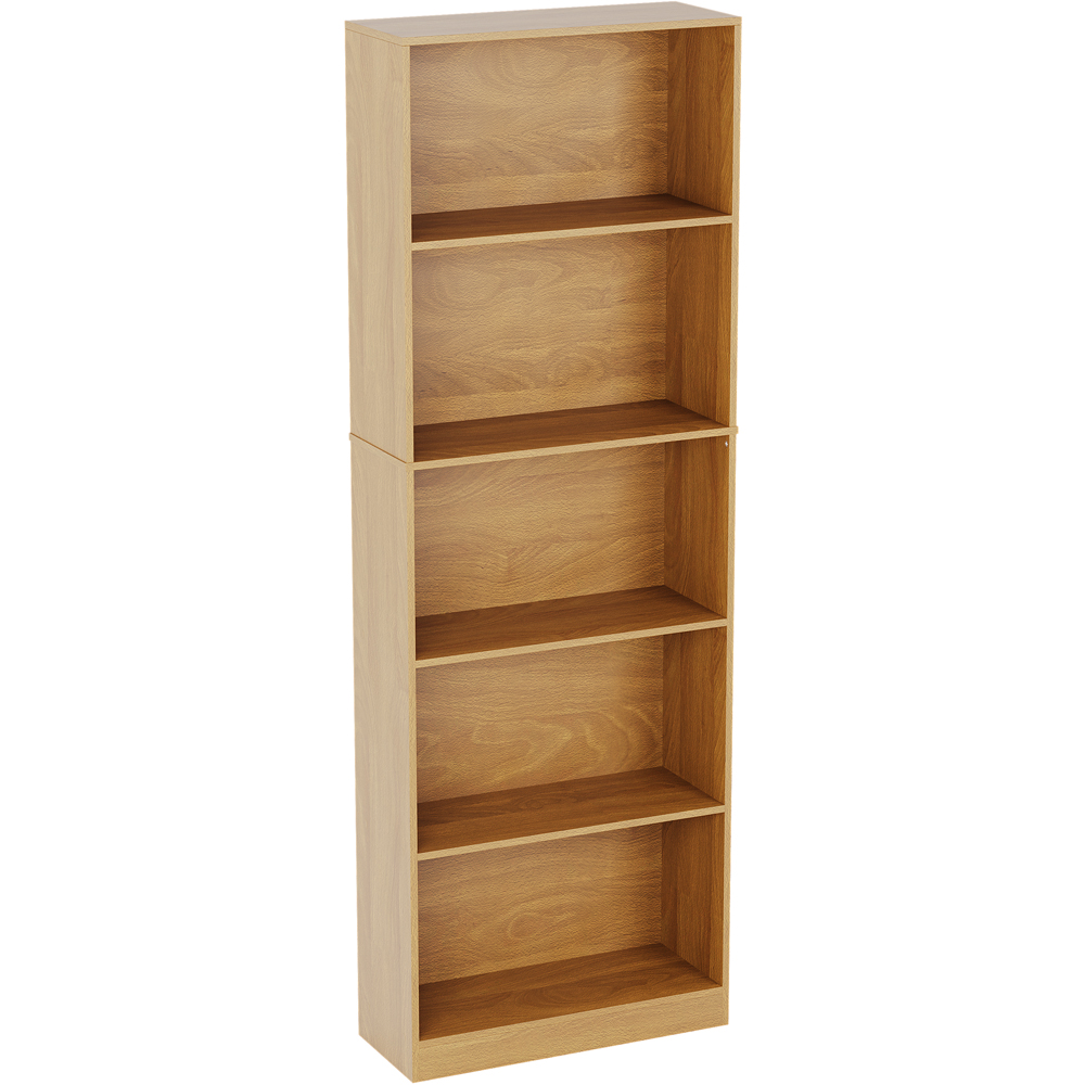 Vida Designs Cambridge 5 Shelf Oak XL Bookcase Image 2