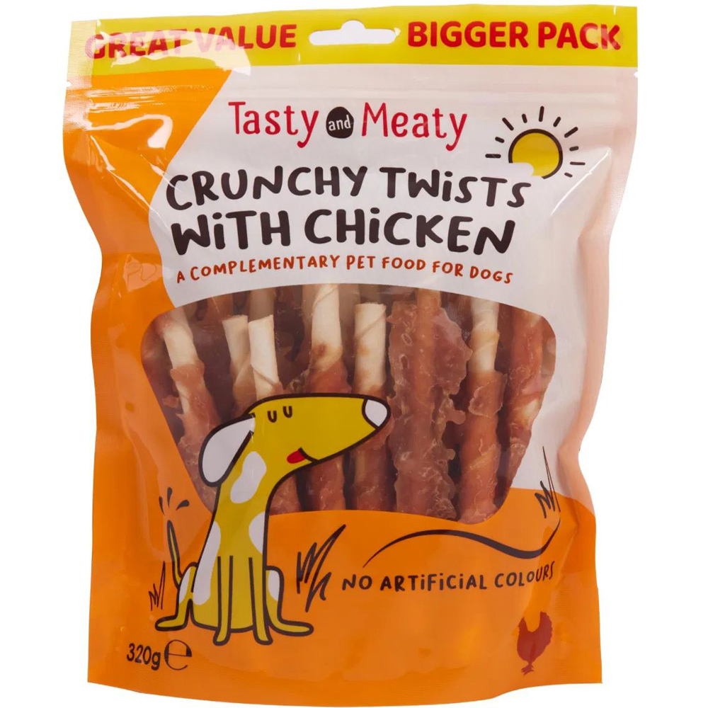 Tasty & Meaty Crunchy Twists With Chicken 320g 4 Pack Image 1