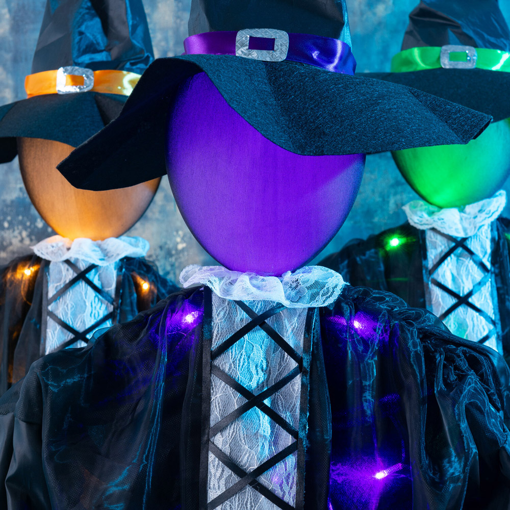 Spooky Three Standing Witches Decoration Black Image 9
