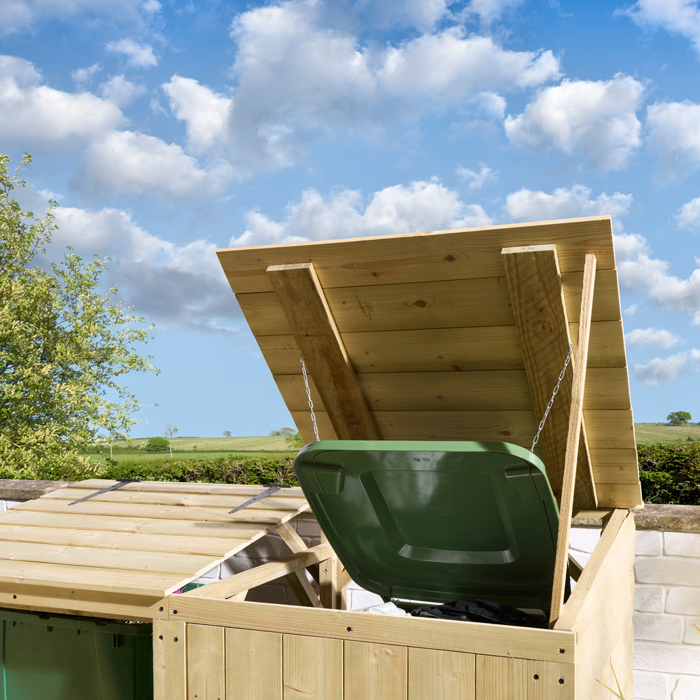 Rowlinson Premier Single Shiplap Bin Store with Box Store Image 2