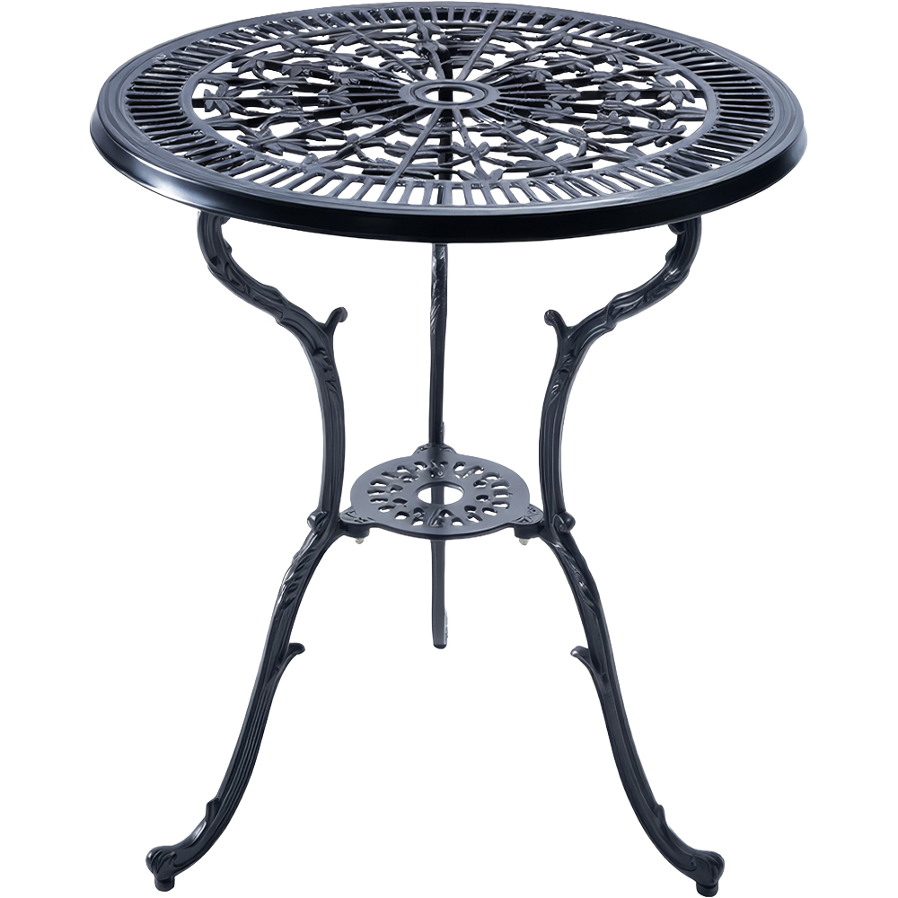 Centurion Tabreez 2 Seater Black Round Garden Bistro Table with Parasol Hole Image 2