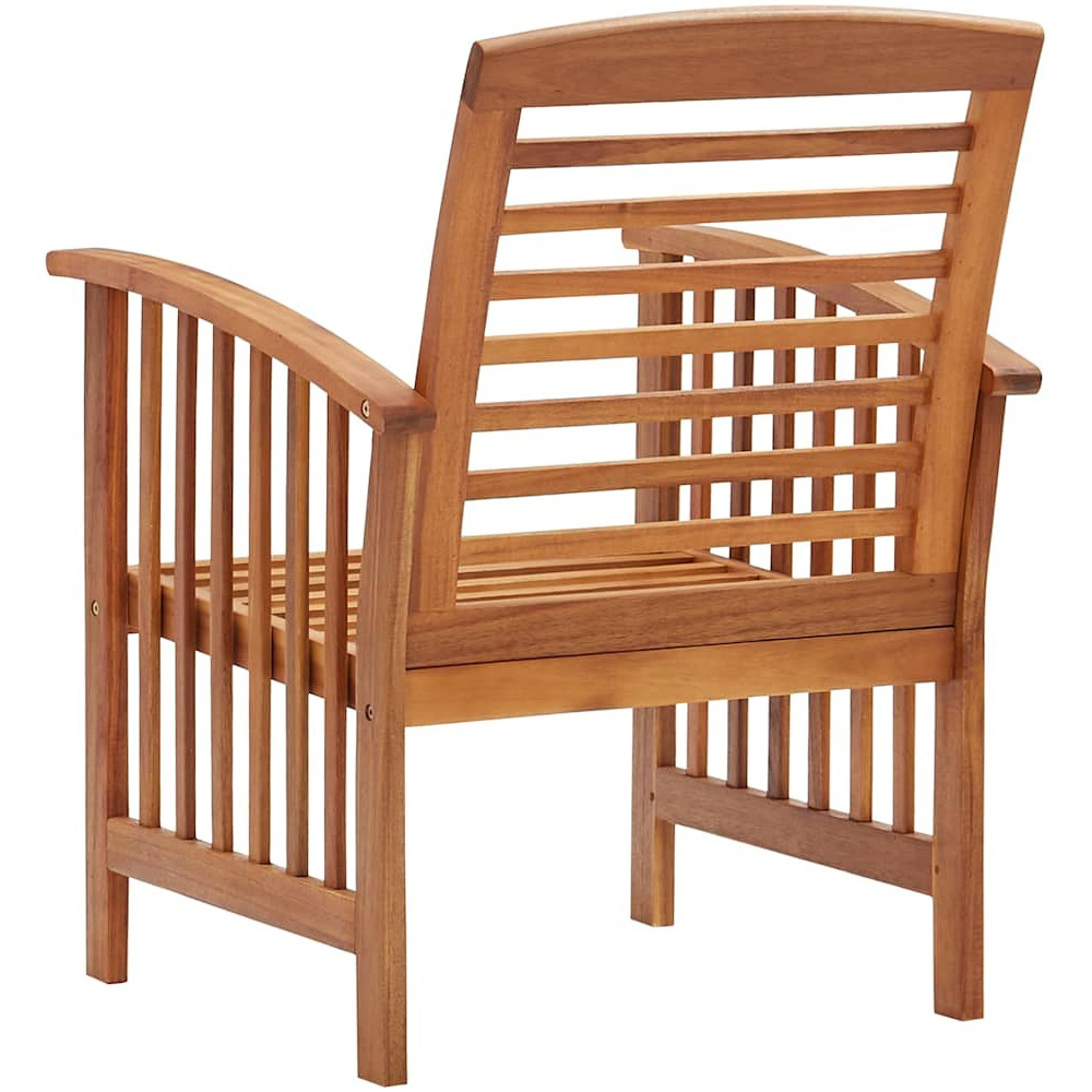 Walplus Set of 2 Solid Acacia Wood Garden Chair Image 5