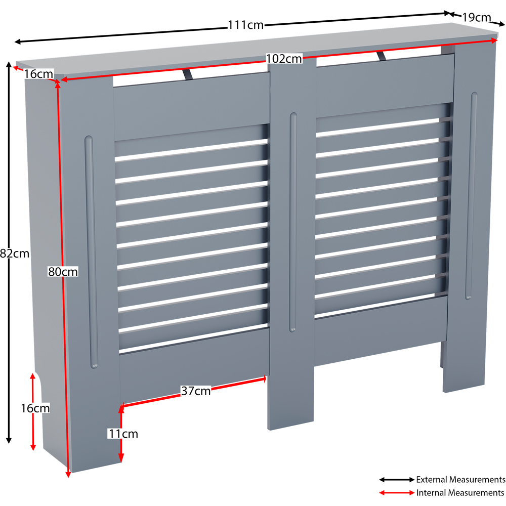 Vida Designs Milton Grey Radiator Cover Medium Image 8