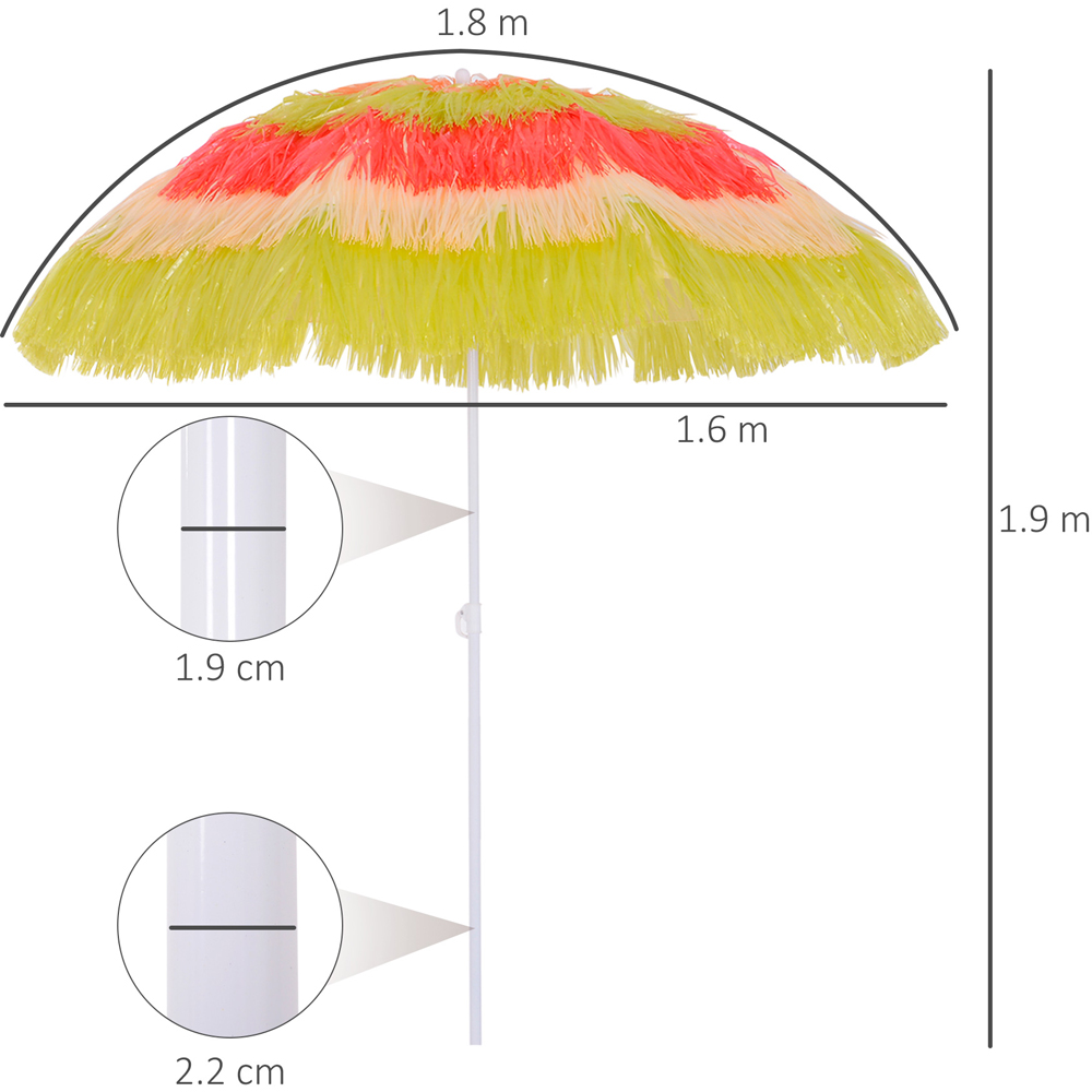 Outsunny Rainbow Hawaii Beach Parasol Image 7